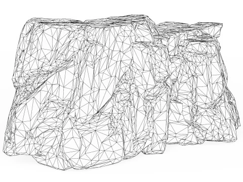 Realistic Low Poly Rock Cliff 06 3D Model
