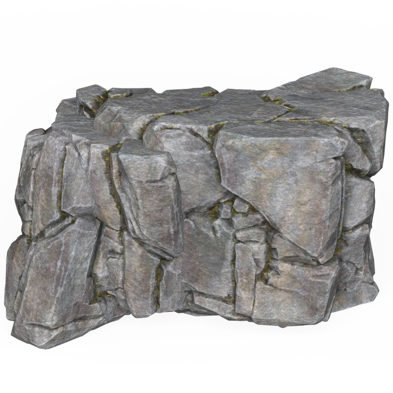 Realistic Low Poly Rock Cliff 07 3D Model .c4d .max .obj .3ds .fbx .stl .blend 