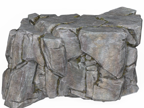 Realistic Low Poly Rock Cliff 07 Modelo 3D