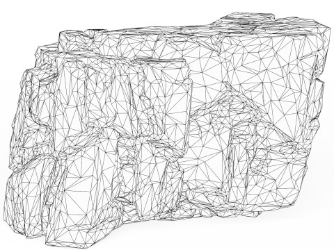 Realistic Low Poly Rock Cliff 07 3D Model