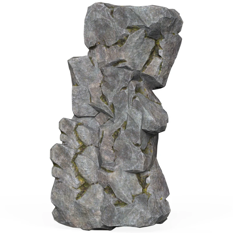 Realistic Low Poly Rock Cliff 08 3D Model .c4d .max .obj .3ds .fbx .stl .blend