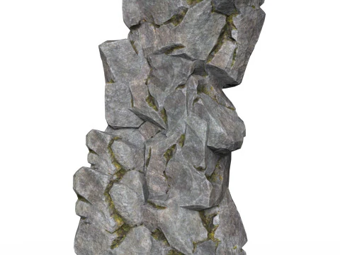 Realistische laag poly rotsklif 08 3D Model