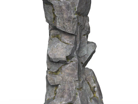 Realistic Low Poly Rock Cliff 08 3D Model