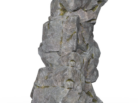 Realistic Low Poly Rock Cliff 08 Modello 3D