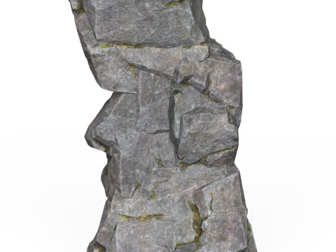 Realistic Low Poly Rock Cliff 08 Modello 3D