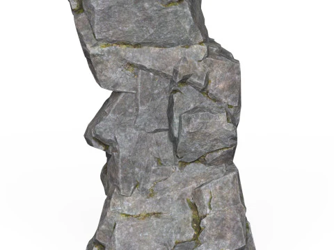 Realistic Low Poly Rock Cliff 08 3D Model