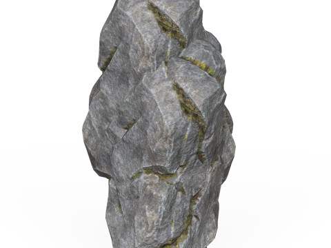 Realistic Low Poly Rock Cliff 09 3Dモデル