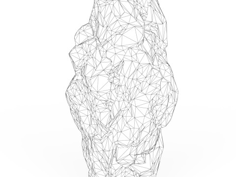 Realistic Low Poly Rock Cliff 09 3Dモデル