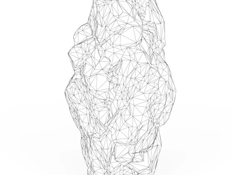 Realistic Low Poly Rock Cliff 09 3D Model