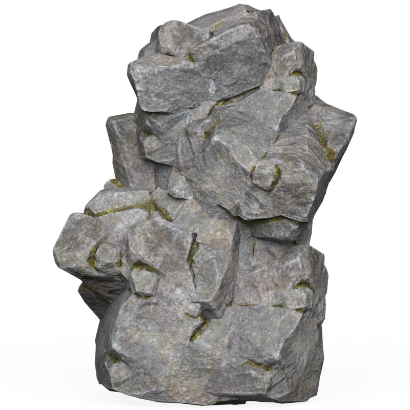Realistic Low Poly Rock Cliff 10 3D Модель .c4d .max .obj .3ds .fbx .stl .blend 