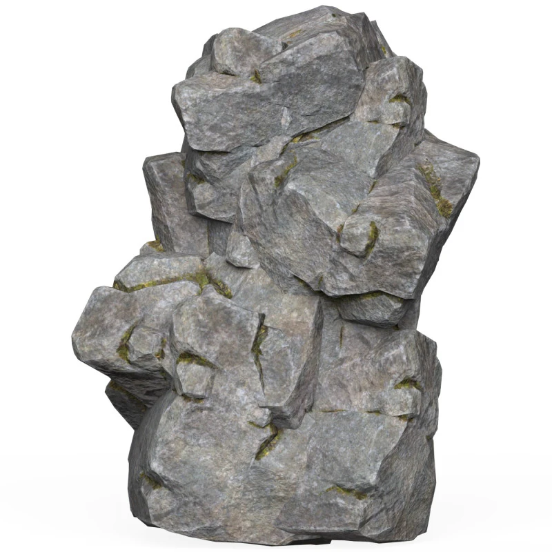 Realistic Low Poly Rock Cliff 10 3D Model .c4d .max .obj .3ds .fbx .stl .blend