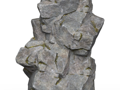 Realistic Low Poly Rock Cliff 10 3D Model