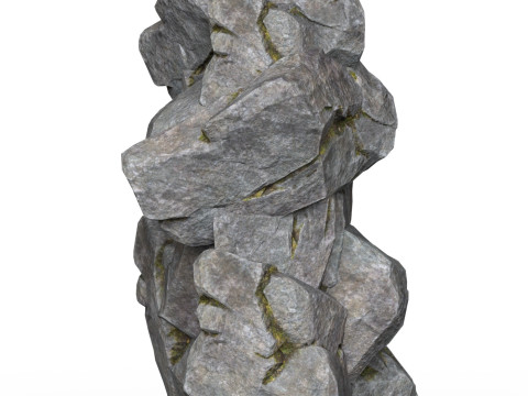 Realistic Low Poly Rock Cliff 10 3D Модель
