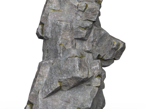 Realistic Low Poly Rock Cliff 10 3D Модель