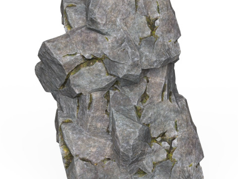 Realistic Low Poly Rock Cliff 10 3D Модель