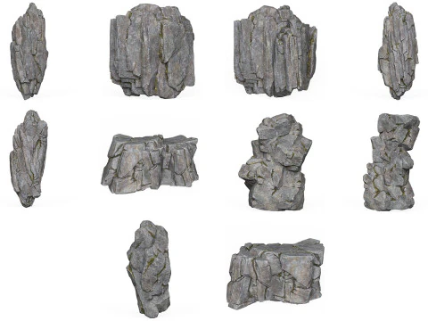 Realistyczna kolekcja klif&oacute;w skalnych Low Poly Model 3D