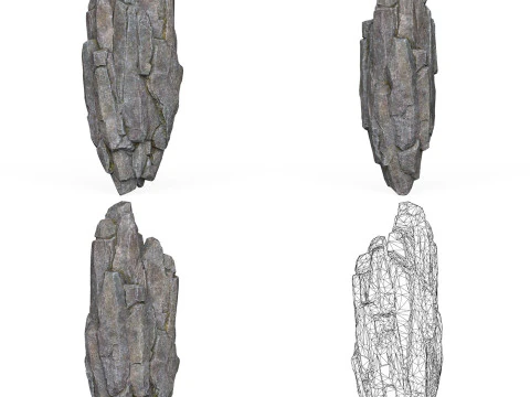 Realistic Low Poly Rock Cliff Collection 3D Model