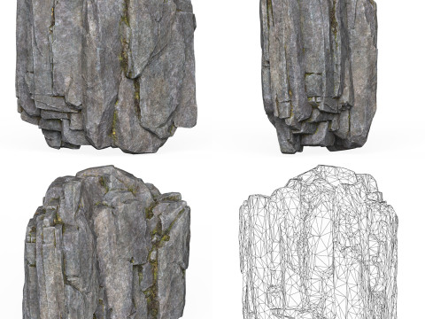 Realistic Low Poly Rock Cliff Collection Modelo 3D