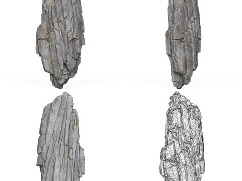 Realistic Low Poly Rock Cliff Collection Modelo 3D