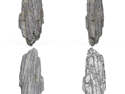 Realistic Low Poly Rock Cliff Collection 3D Model