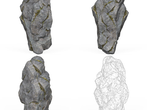 Realistic Low Poly Rock Cliff Collection Modelo 3D