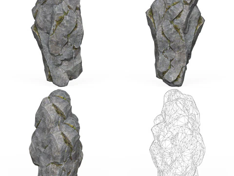Realistic Low Poly Rock Cliff Collection 3D Model