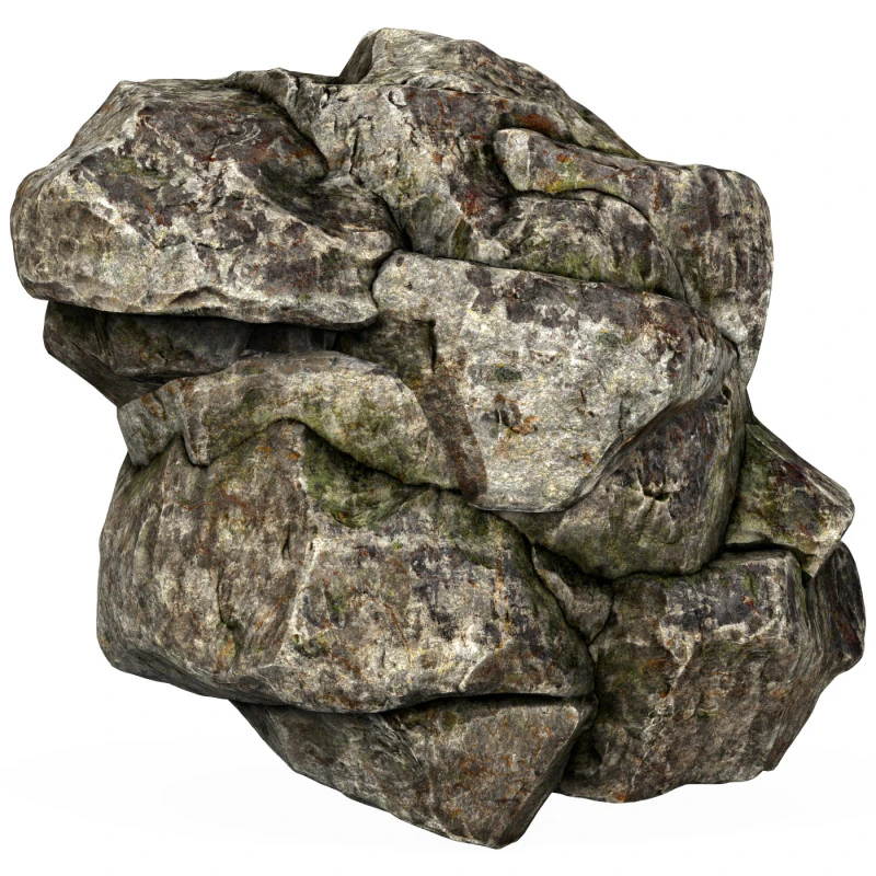 Low Poly Realistic Rock 01 3D Model .c4d .max .obj .3ds .fbx .stl .blend