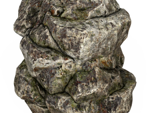 Low Poly Realistic Rock 01 3D Model