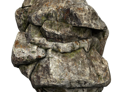 Low Poly Realistic Rock 01 3D Model