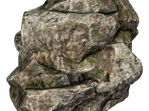 Low Poly Realistic Rock 01 3D Model