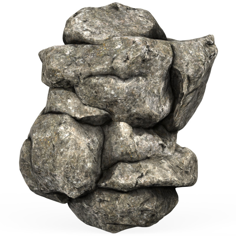 Low Poly Realistic Rock 02 Model 3D .c4d .max .obj .3ds .fbx .stl .blend 