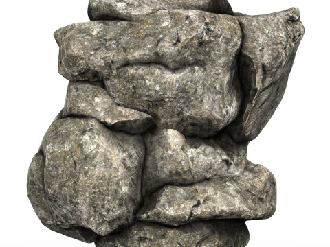 Low Poly Realistic Rock 02 3D Model