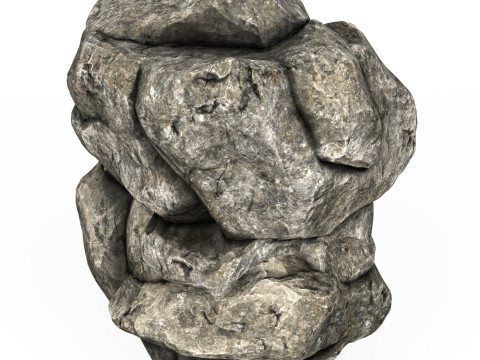 Low Poly Realistic Rock 02 Model 3D