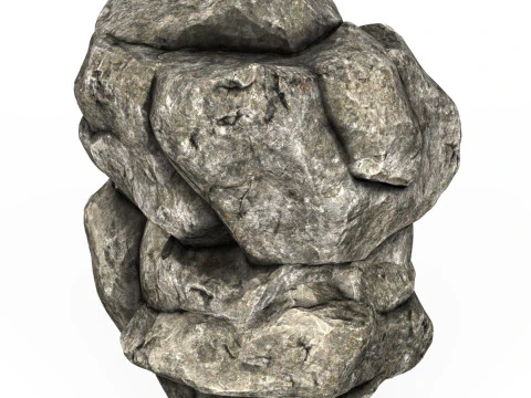 Low Poly Realistic Rock 02 3D Model