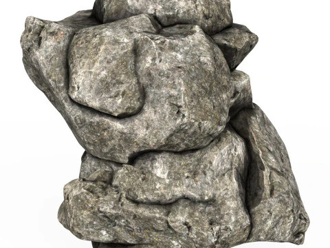 Low Poly Realistic Rock 02 3D Model