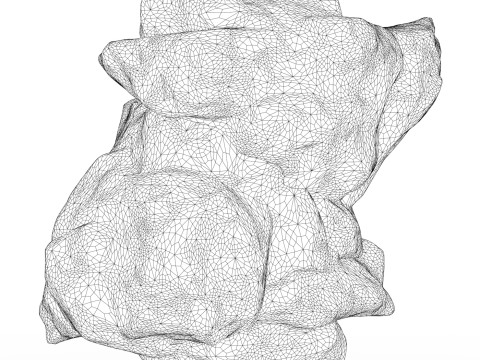 Low Poly Realistic Rock 02 Model 3D