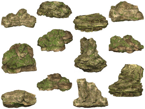 12 Mountain Rocks Collection Modelo 3D
