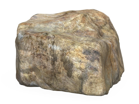 Low Poly Stone Rock 02 3D Model