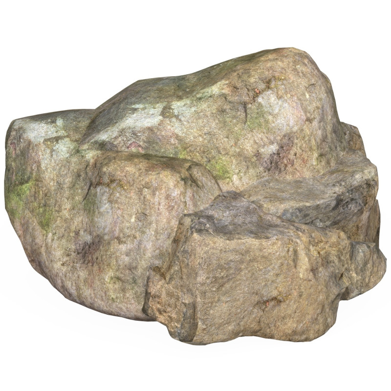 Low Poly Stone Rock 09 3D Model .c4d .max .obj .3ds .fbx .stl .blend 