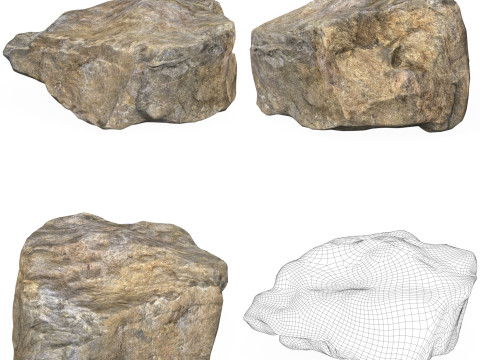 10 Low Poly Stone Rock Collection 3D Model