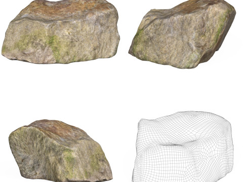 10 Low Poly Stone Rock Collection 3D Model
