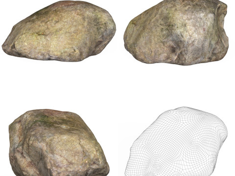 10 Low Poly Stone Rock Collection 3D Model