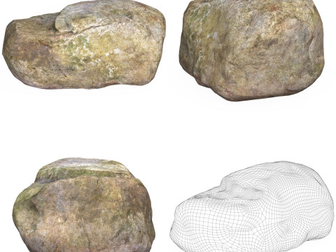 10 Low Poly Stone Rock Collection 3D Model
