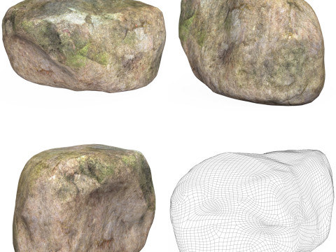10 Low Poly Stone Rock Collection 3D Model