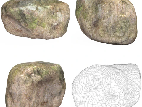 10 Low Poly Stone Rock Collection 3D Model