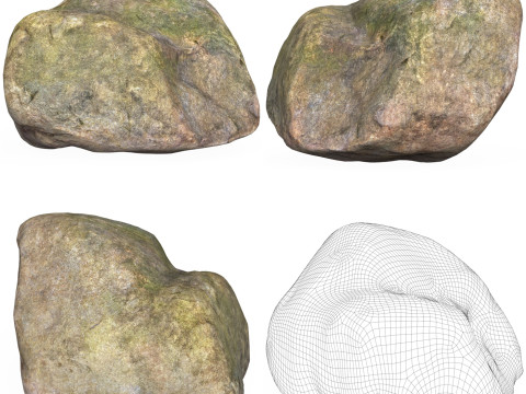 10 Low Poly Stone Rock Collection 3D Model
