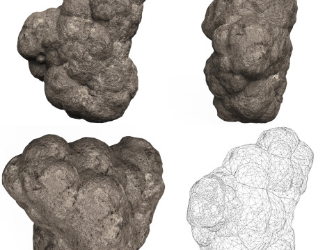 10 Game Ready Mud Rock Collection 3D Model