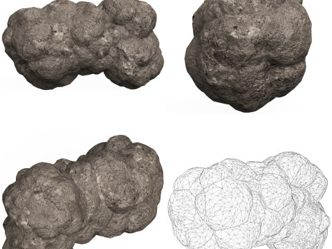 10 Game Ready Mud Rock Collection 3D Model