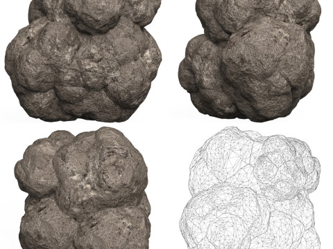 10 Game Ready Mud Rock Collection 3D Model