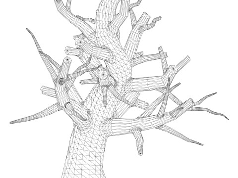Game Ready Dead Tree 01 3D Model